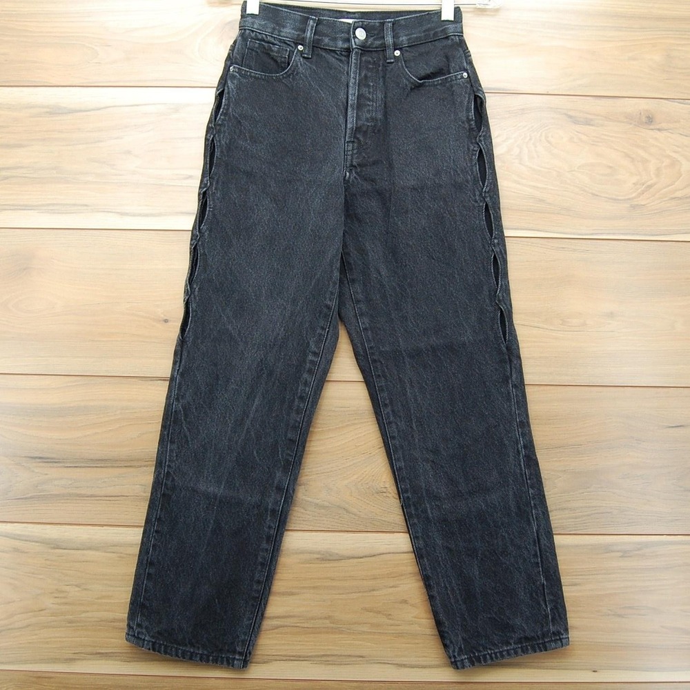 PacSun Jeans Womens 23 High‎ Rise Straight Leg Denim Cutout Sides Distressed